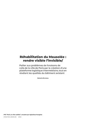 Le Mausolée : rendre visible l'invisible - Aubervilliers-Paris