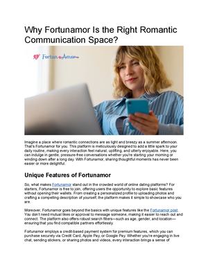 Why Fortunamor Is The Right Romantic Communication Space