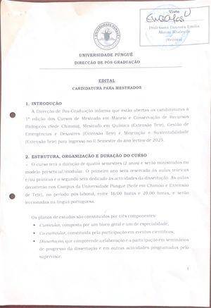 Ultimo Edital Mestrados