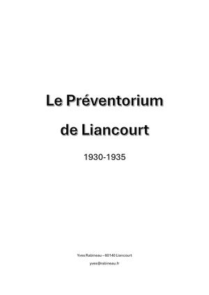 Le Préventorium de Liancourt - Oise
