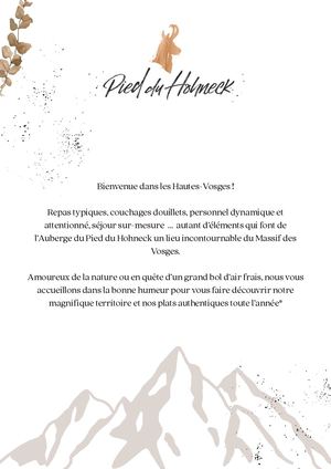 Carte Auberge Du Pied Du Hohneck