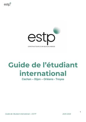 Guide De L'étudiant International ESTP (Fr) 25 26