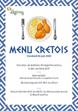Menu Crétois du 06/06/2025