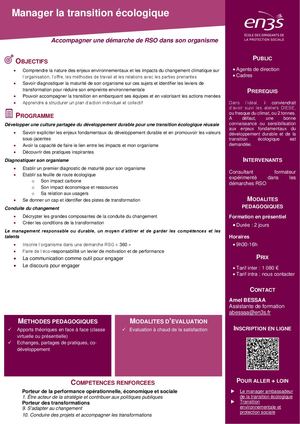 Manager La Transition Ecologique