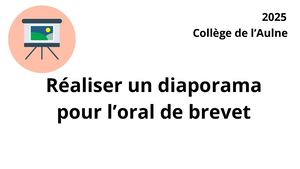 Réaliser Un Diaporama Pour L’oral De Brevet