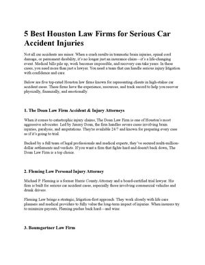 5 Best Houston Law Firms For Serious Car Accident Injuries