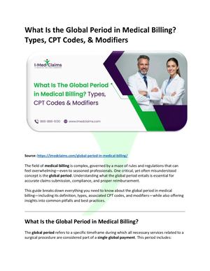 What Is The Global Period In Medical Billing