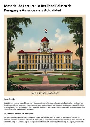 Material De Lectura La Realidad Política De Paraguay Y América En La Actualidad Pdf