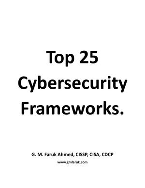 Top 25 Cybersecurity Frameworks