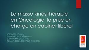 La Masso Kinésithérapie En Oncologie Romain Besombes