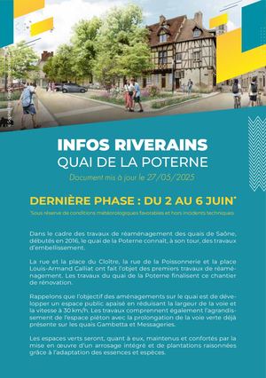 INFOS RIVERAINS - QUAI POTERNE