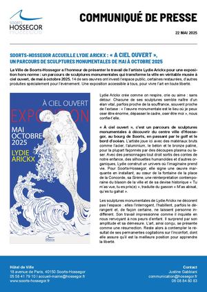 Communiqué de presse - Exposition Lydie Arickx 2025
