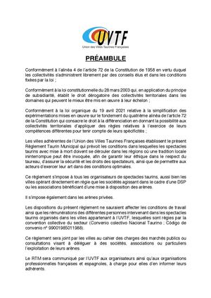 Reglement Taurin