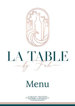 Menu La Table De Fah