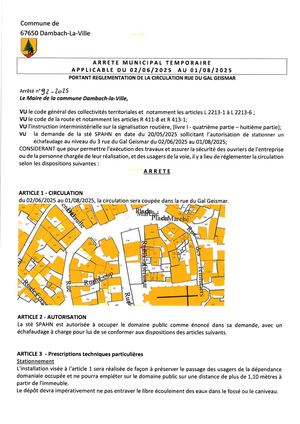 Arrêté 92 2025 Rue Gal Geismar