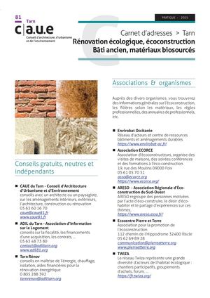 Contacts rénovation écologique et Éco-matériaux