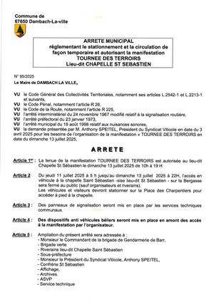 Arrêté 95 2025 Tournee Des Terroirs