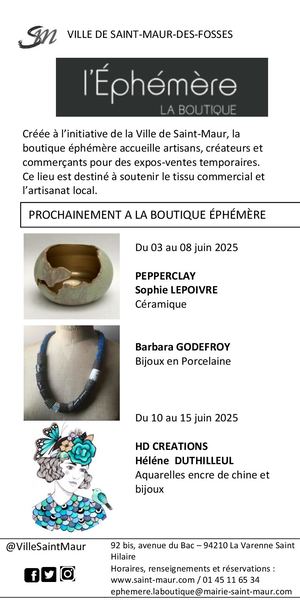 Programme Boutique Éphémère Juin 2025