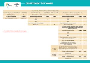 TABLEAU DE DÉCLARATION RELATIF AUX NOMINATIONS ÉQUILIBRÉES