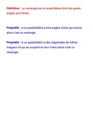 Définition Du Rectangle