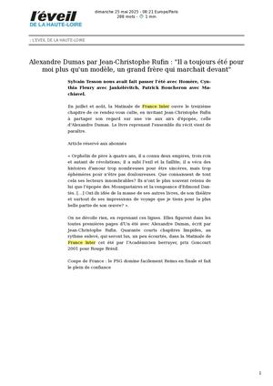 Un été avec Alexandre Dumas, Jean-Christophe Rufin / Les Equateurs - France Inter