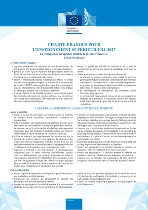 Erasmus Charter For Higher Education Lycée Mancy