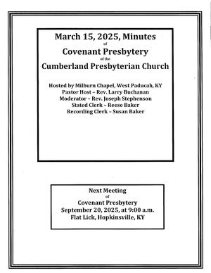 Covenant Presbytery 2025 Spring Minutes