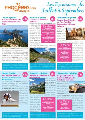 Excursions Juillet Aout Sept