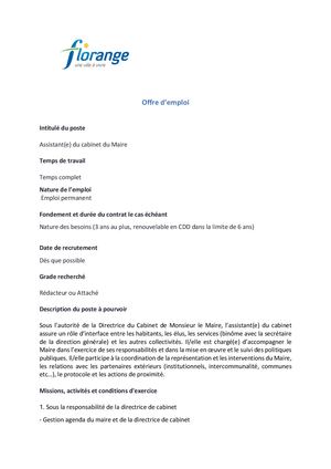 Assistant(e) du cabinet du Maire