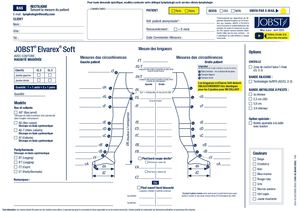 JOBST ELVAREX SOFT JAMBE - Fiche prise de mesure