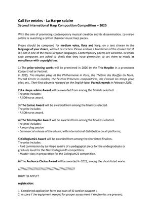 La Harpe Solaire 2025