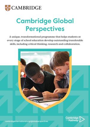 Guide To Cambridge Global Perspectives