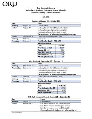 Fall 2025 - Spring 2026 Online & Lifelong Learning