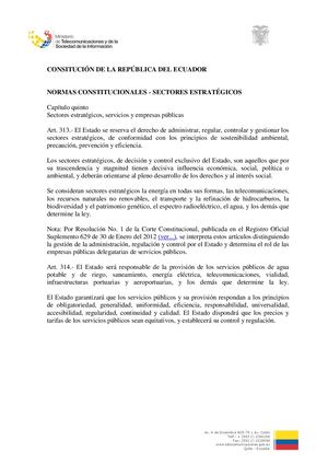 Sectores Estrategicos Normas Constitucionales