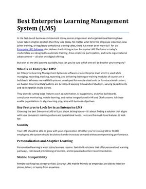 Best Enterprise Learning Management System
