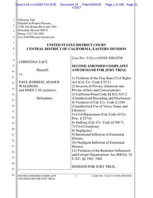 Lawsuit Taft v Paul Barresi et al's "Hollywood Research" to Protect Victims & Witnesses