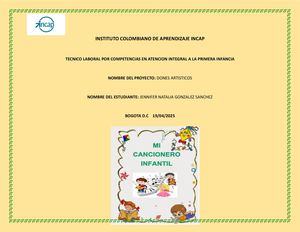 Proyecto Del Cancionero Dones Artisticos Y Sus Canciones