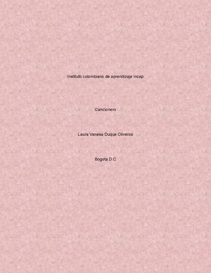 Cancionario Vanesa Oliveros