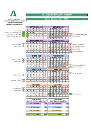 Calendario Escolar 25 26 Almería