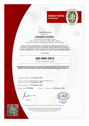 Calunaie Oxidize Iso 9001 2015 Certificate 4