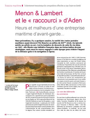 Menon & Lambert, heurs et malheurs d'une entreprise maritime d'avant-garde