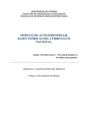 Bases Teoricas Del Curriculum Nacional 1