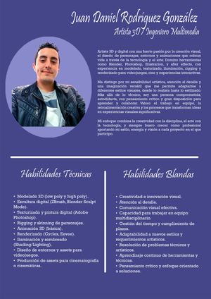 Juan Daniel Rodríguez González Animador 3d Ingeniero Multimedia 1