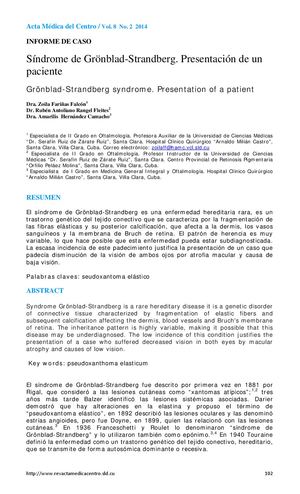 SÍNDROME DE GRÖBLAND STRANDBERG