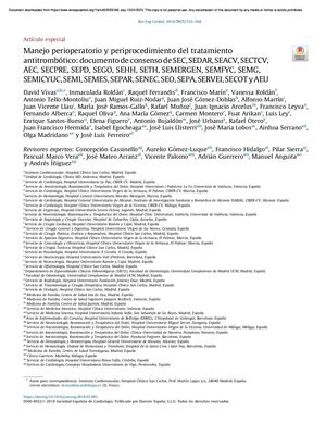 Manejo Perioperatorio Y Periprocedimiento Del Tratamiento