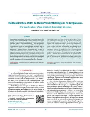 Manifestaciones Orales De Trastornos Hematológicos No Neoplasicos. Pdf