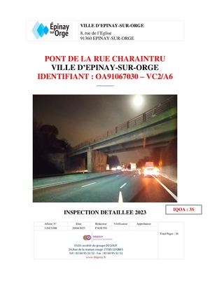 Étude d'inspection 2023 du pont de Charaintru