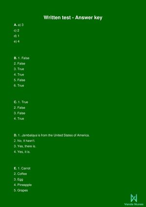 Calaméo - Written test - Answer key