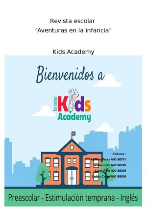 Revista Escolar " Aventuras en la infancia"