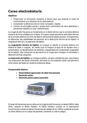 Curso Electrobisturís